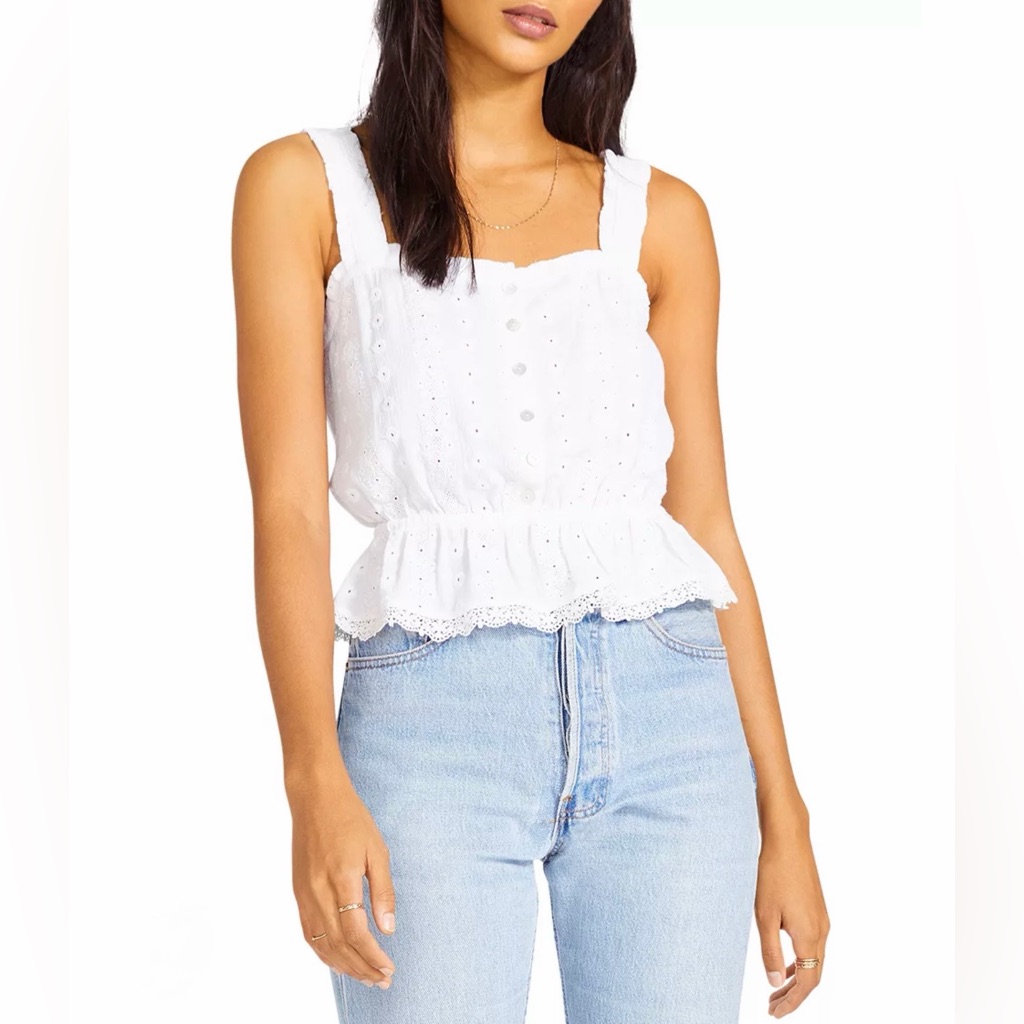 Bb Dakota Steve Madden Nwt Women's Pleasant Valley Top, Optic White, Size Small